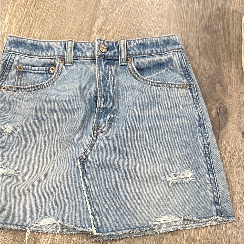 GAP Faded Blue Denim Mini Skirt
